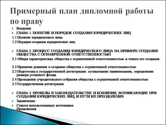 Примерный план к дипломной работе